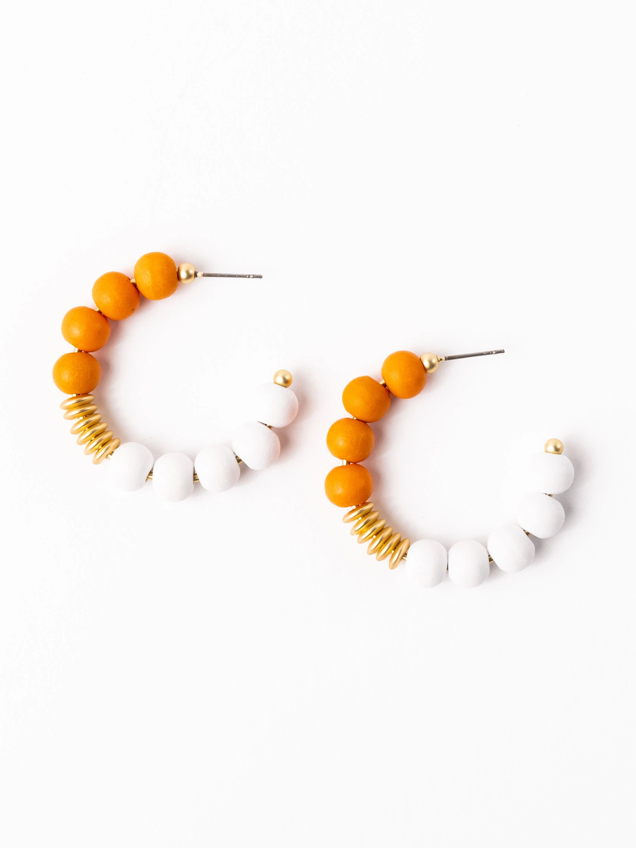 Kelly Earrings | Orange   White