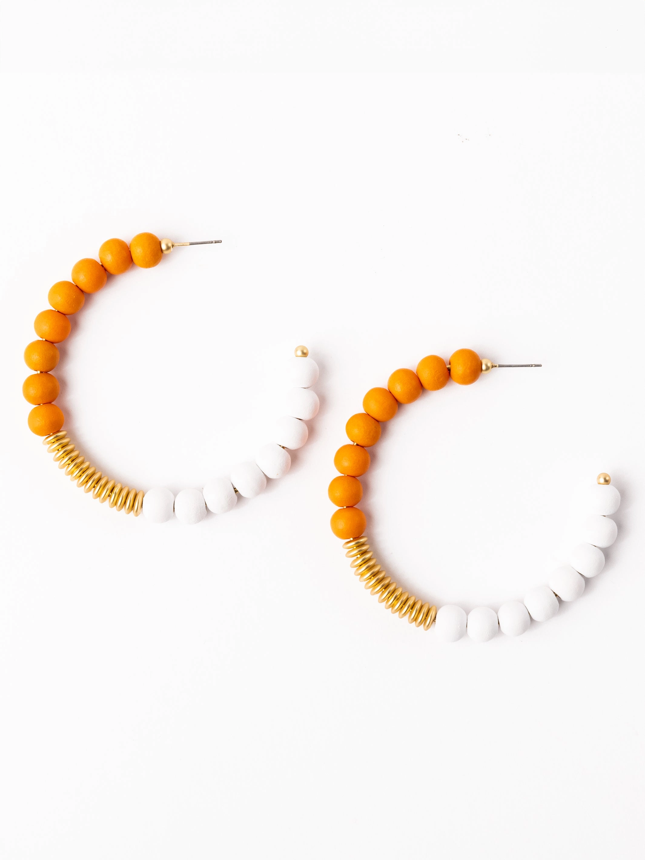 Kelly Earrings | Orange   White