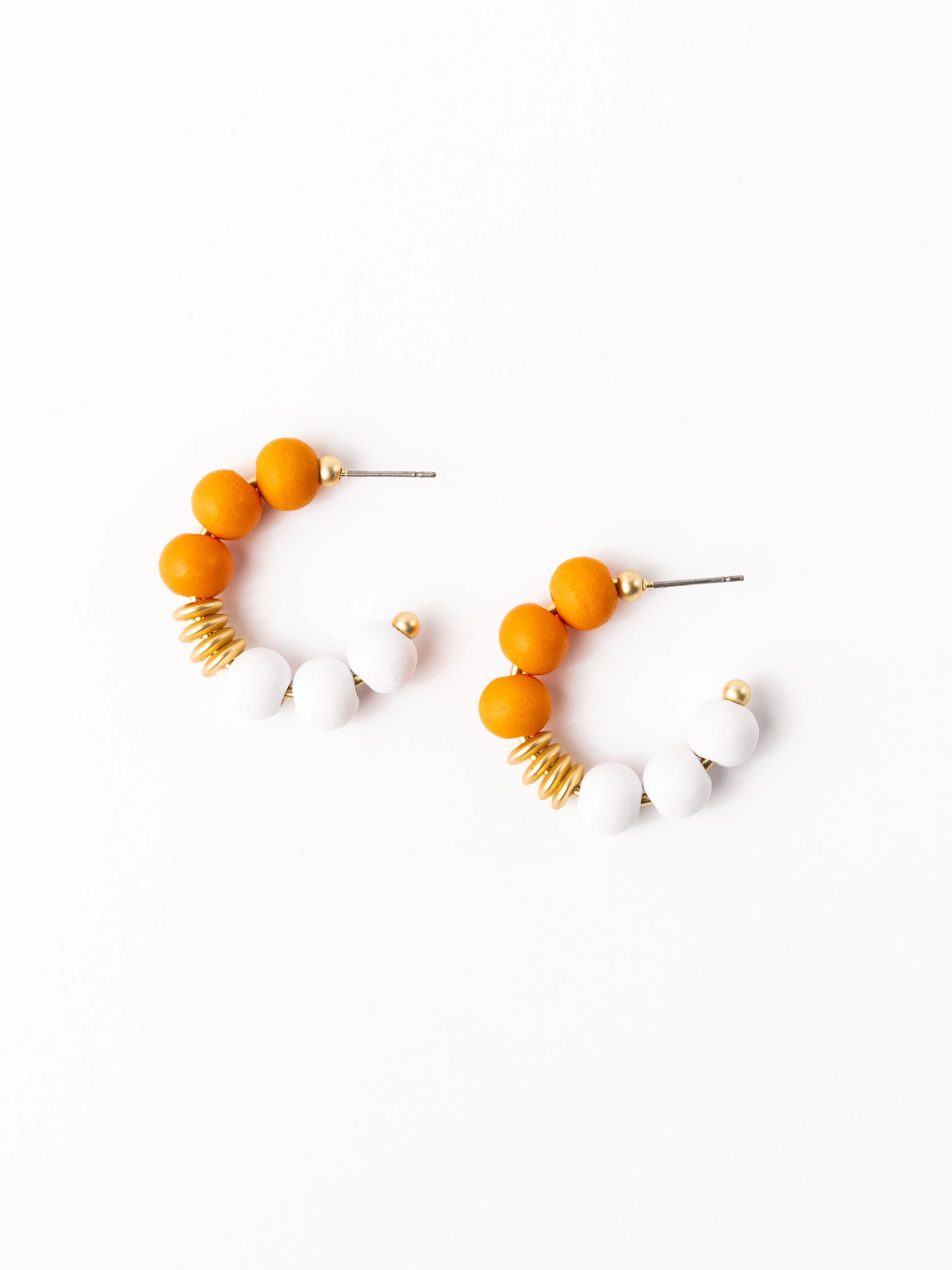 Kelly Earrings | Orange   White