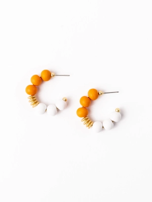 Kelly Earrings | Orange   White