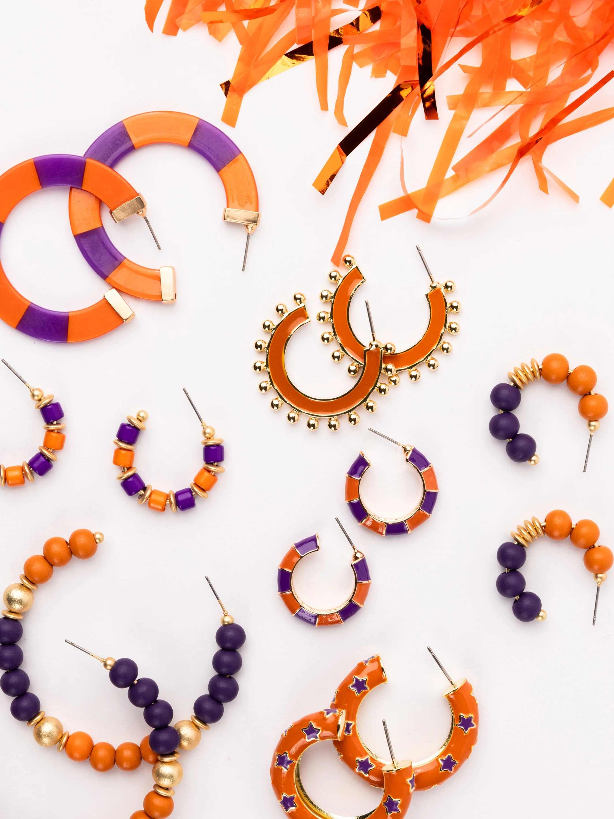 Kelly Earrings | Purple   Orange