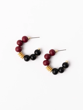 Kelly Earrings | Garnet   Black