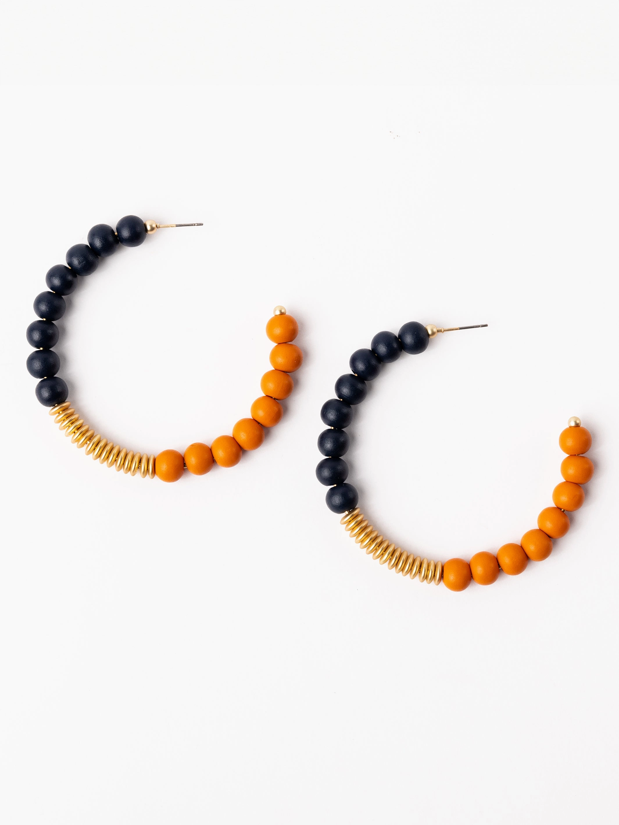 Kelly Earrings | Navy   Orange