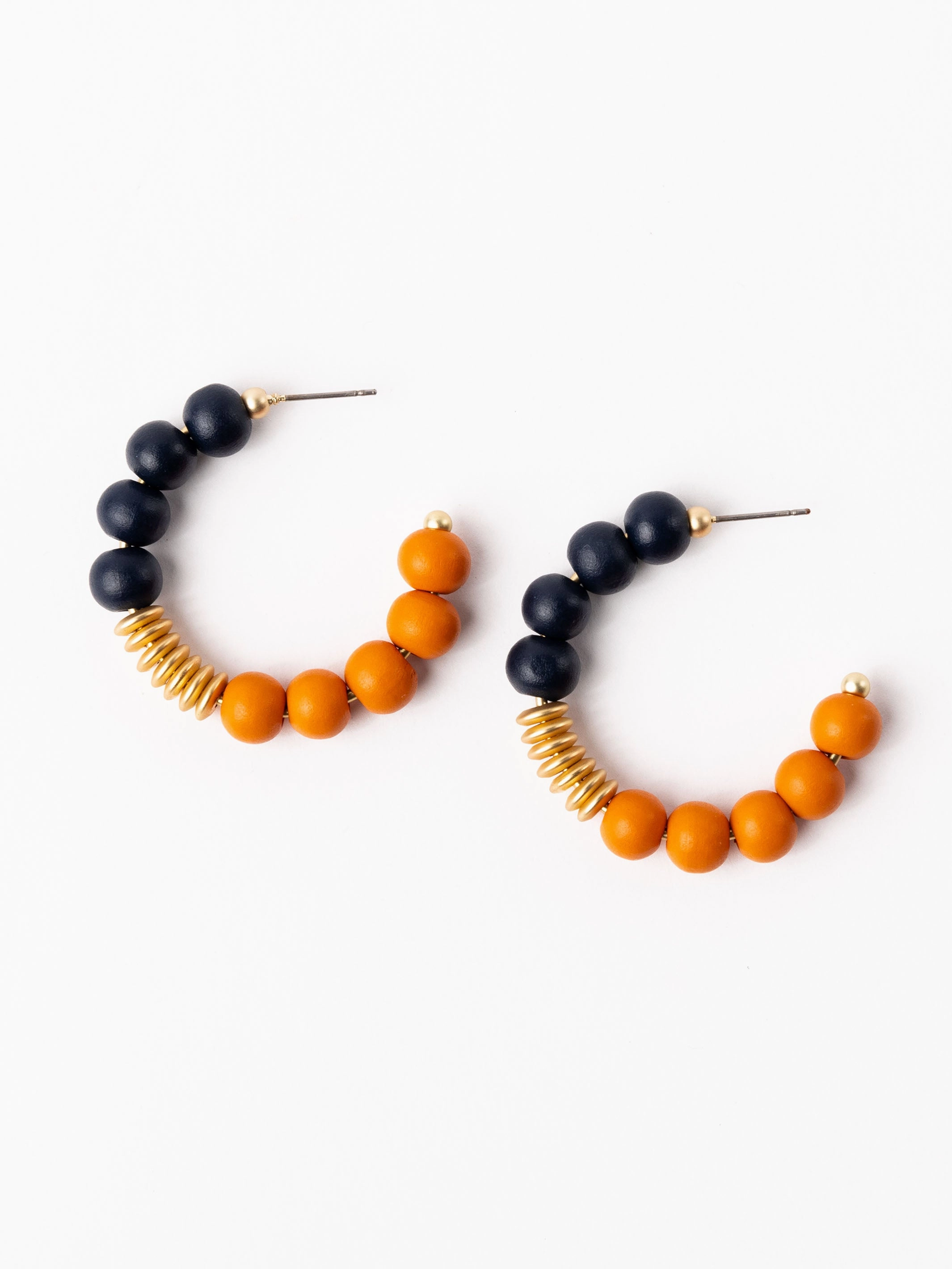 Kelly Earrings | Navy   Orange
