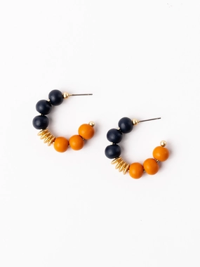 Kelly Earrings | Navy   Orange