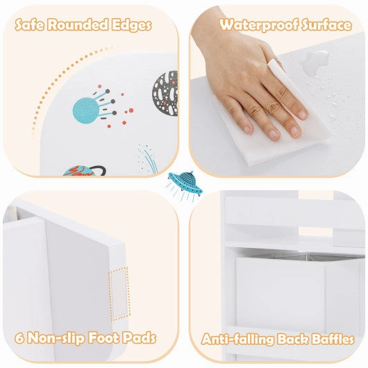 Kids Toy and Book Organizer Children With Storage Bins