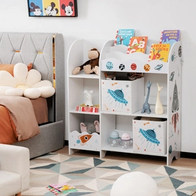 Kids Toy and Book Organizer Children With Storage Bins