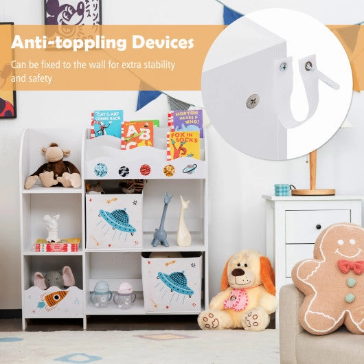 Kids Toy and Book Organizer Children With Storage Bins