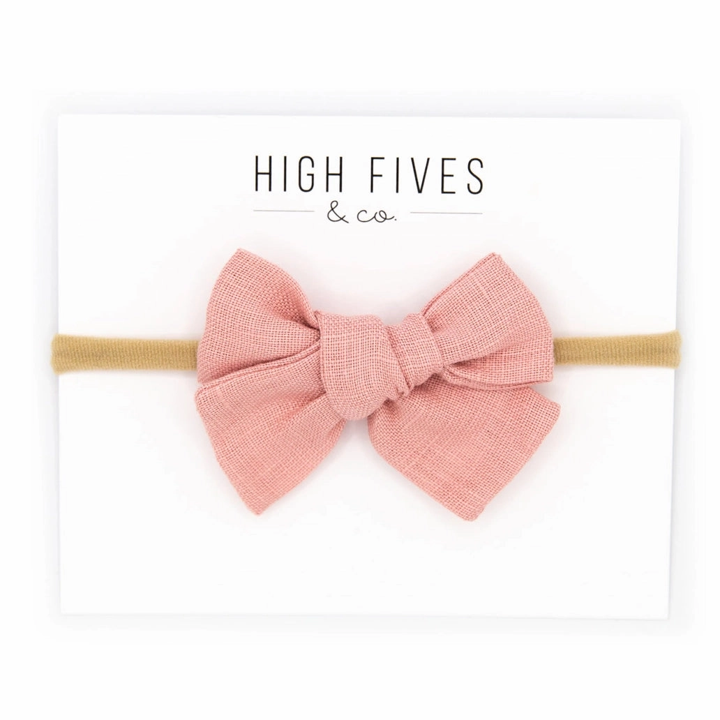 Linen Bow Nylon Headband