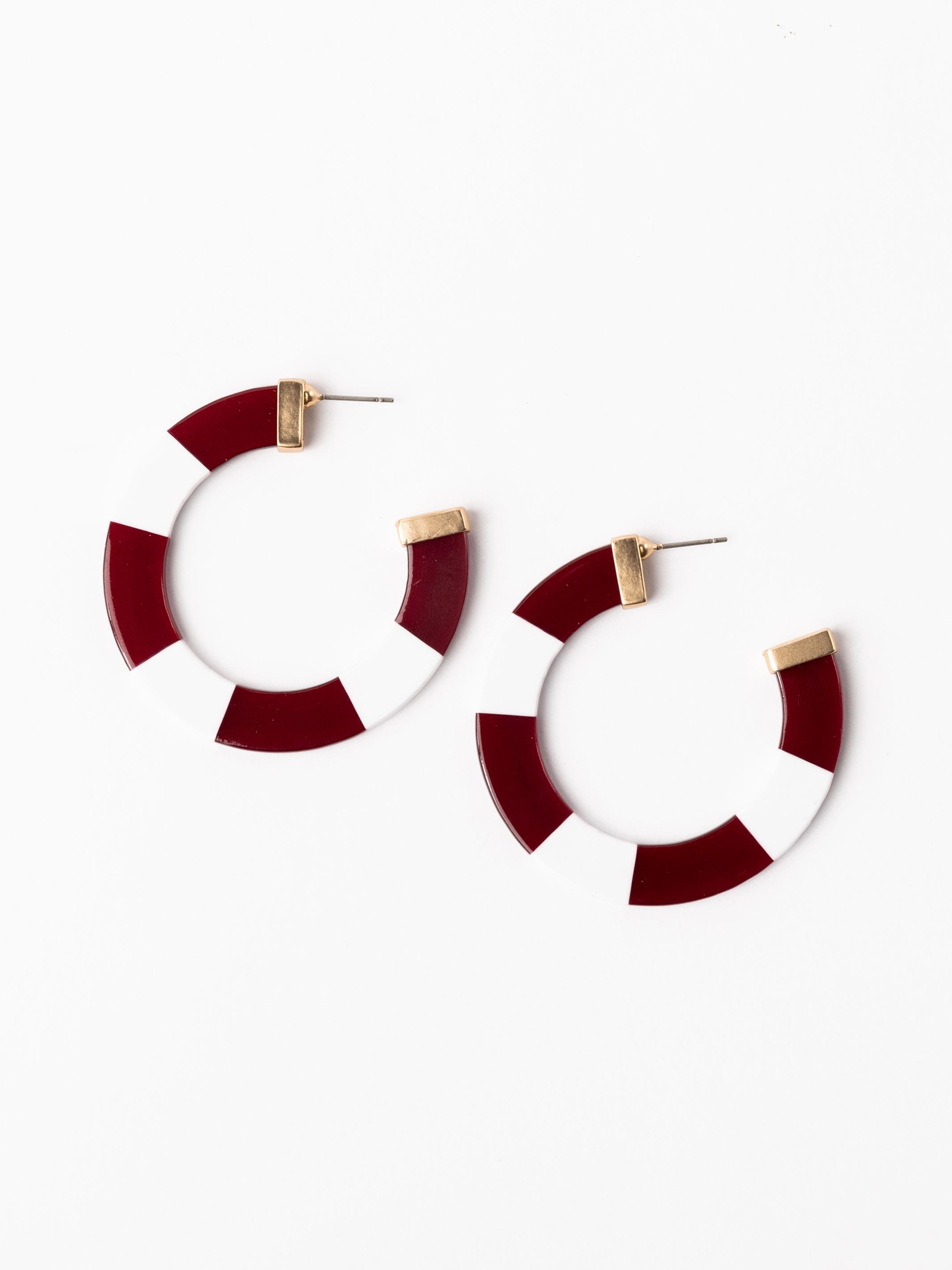 Melody Earrings | Maroon   White