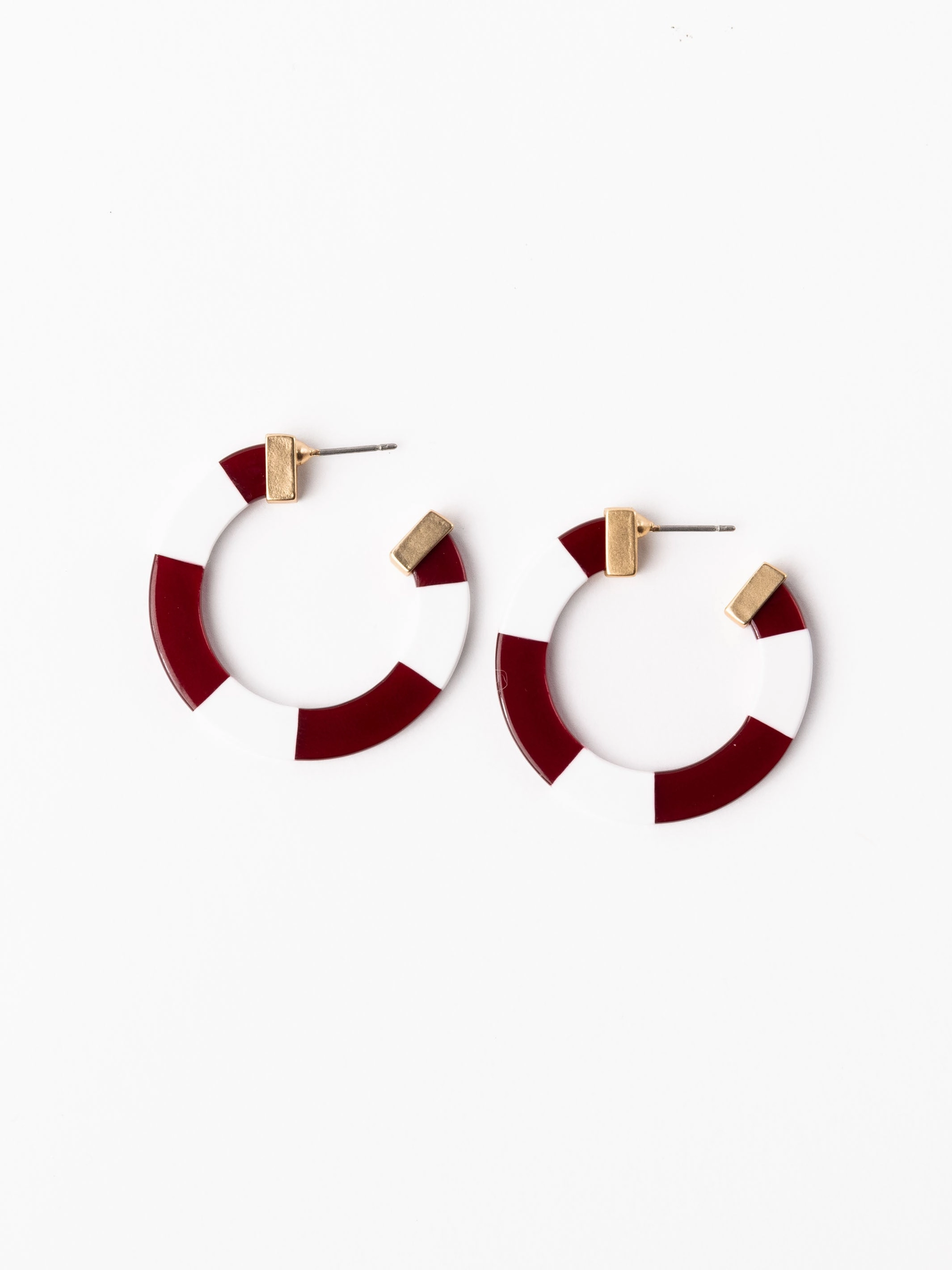 Melody Earrings | Maroon   White