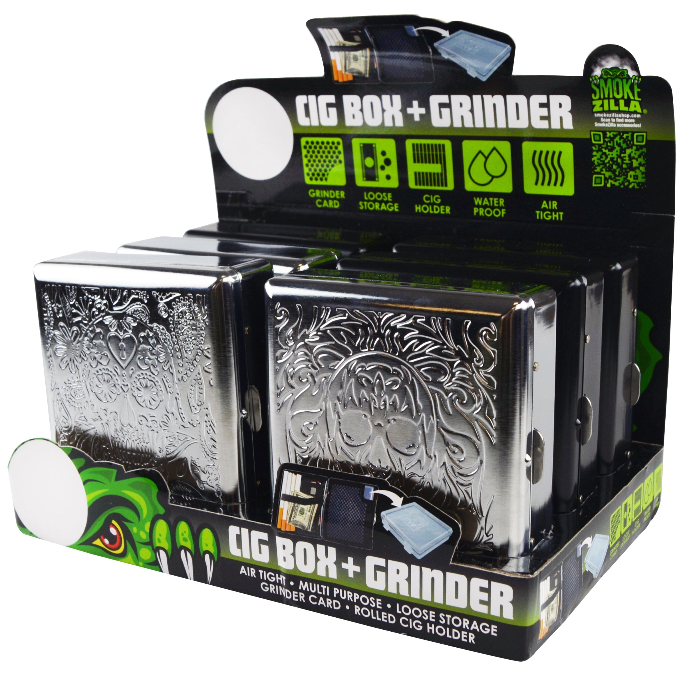 Metal Cigarette Box with Tools - 6 Pieces Per Retail Ready Display 22649