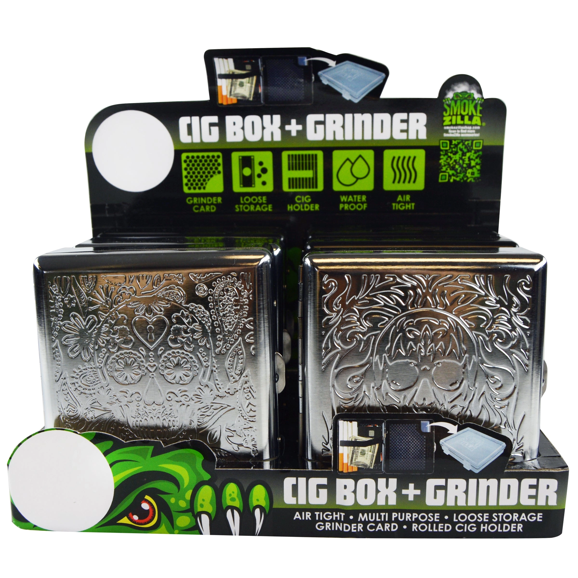 Metal Cigarette Box with Tools - 6 Pieces Per Retail Ready Display 22649