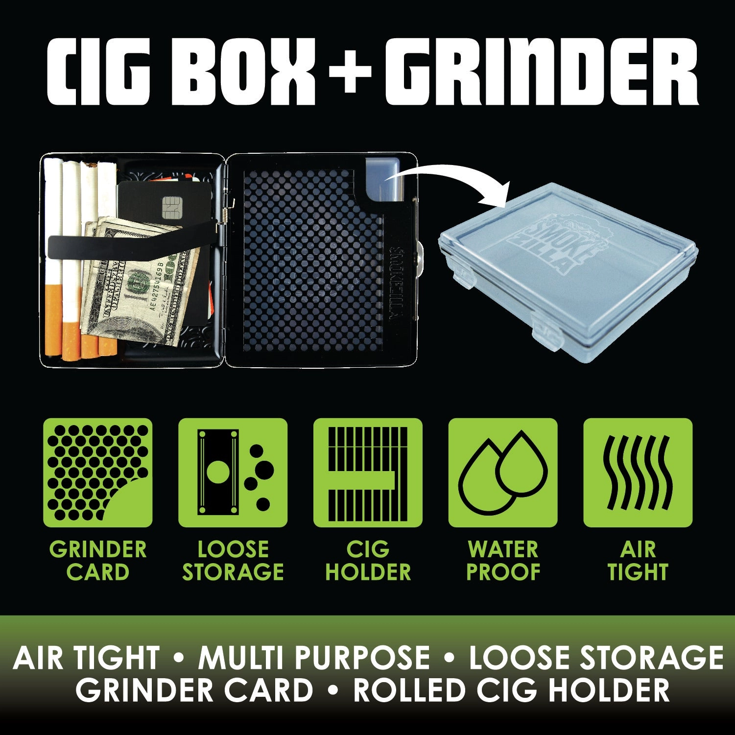 Metal Cigarette Box with Tools - 6 Pieces Per Retail Ready Display 22649