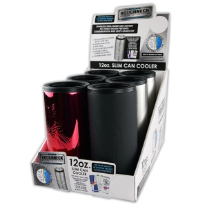 Metal Insulated Slim Can Cooler - 6 Pieces Per Retail Ready Display 22270