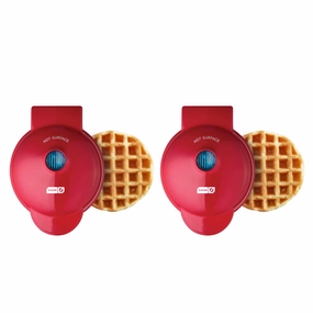 Mini Waffle Maker 2-Pack - Red