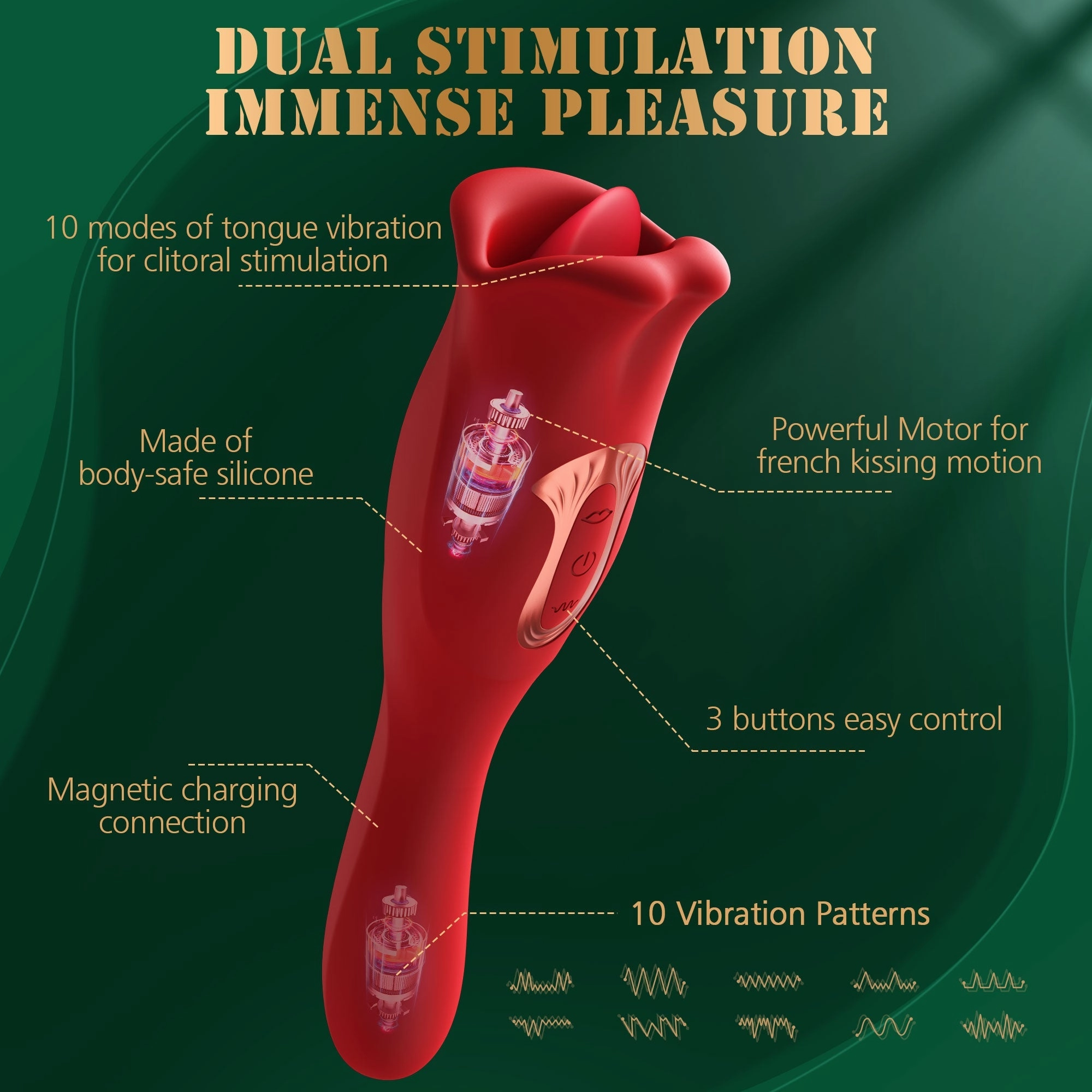 Naresh - Mouth Vibrator with Kissing Function & Vibrating Tongue