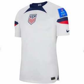 Nike United States Authentic Match Home Jersey 22/23 w/ World Cup 2022 Patches (White/Loyal Blue)
