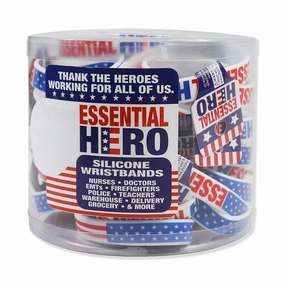 Patriotic Silicone Wristband Essential Hero - 24 Pieces Per Retail Ready Display KP4172