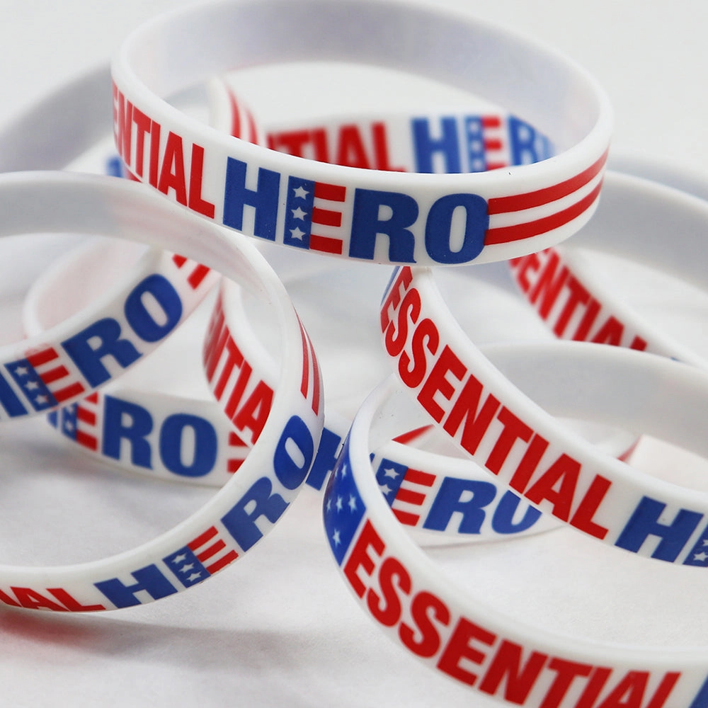 Patriotic Silicone Wristband Essential Hero - 24 Pieces Per Retail Ready Display KP4172