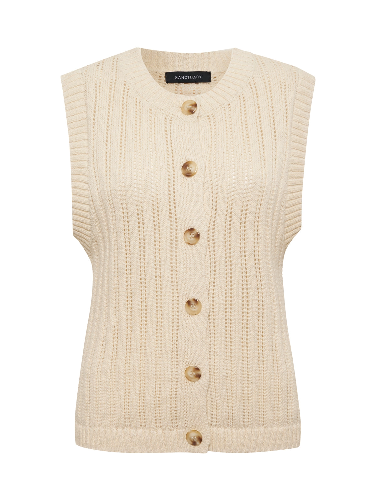 Pointelle Shell Sweater Eco Natural