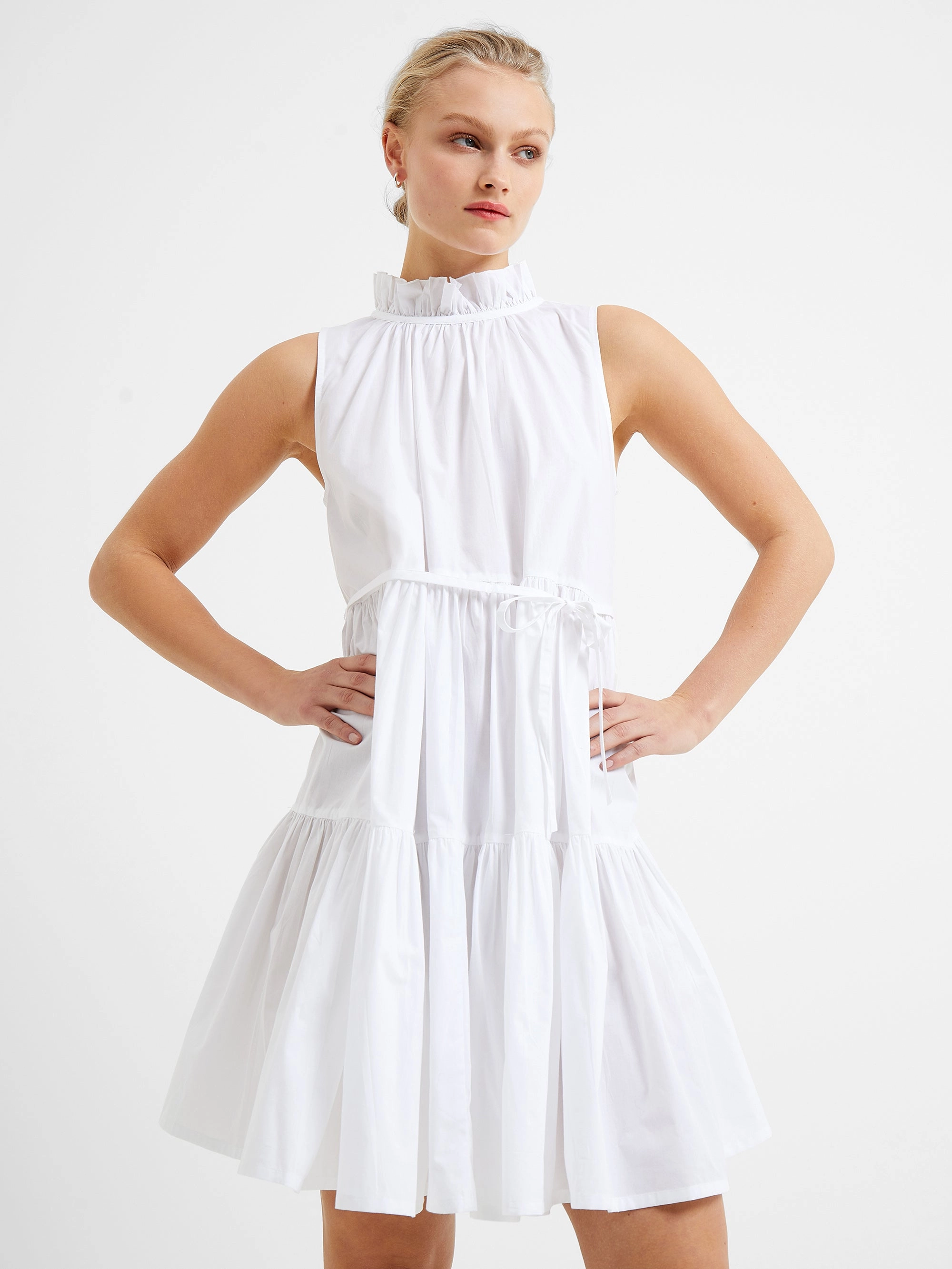 Rhodes Poplin Sleeveless Tiered Mini Dress