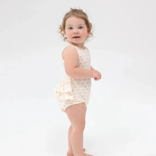Rib Modal Ruffle Tank Bubble - Vintage Mini Bows