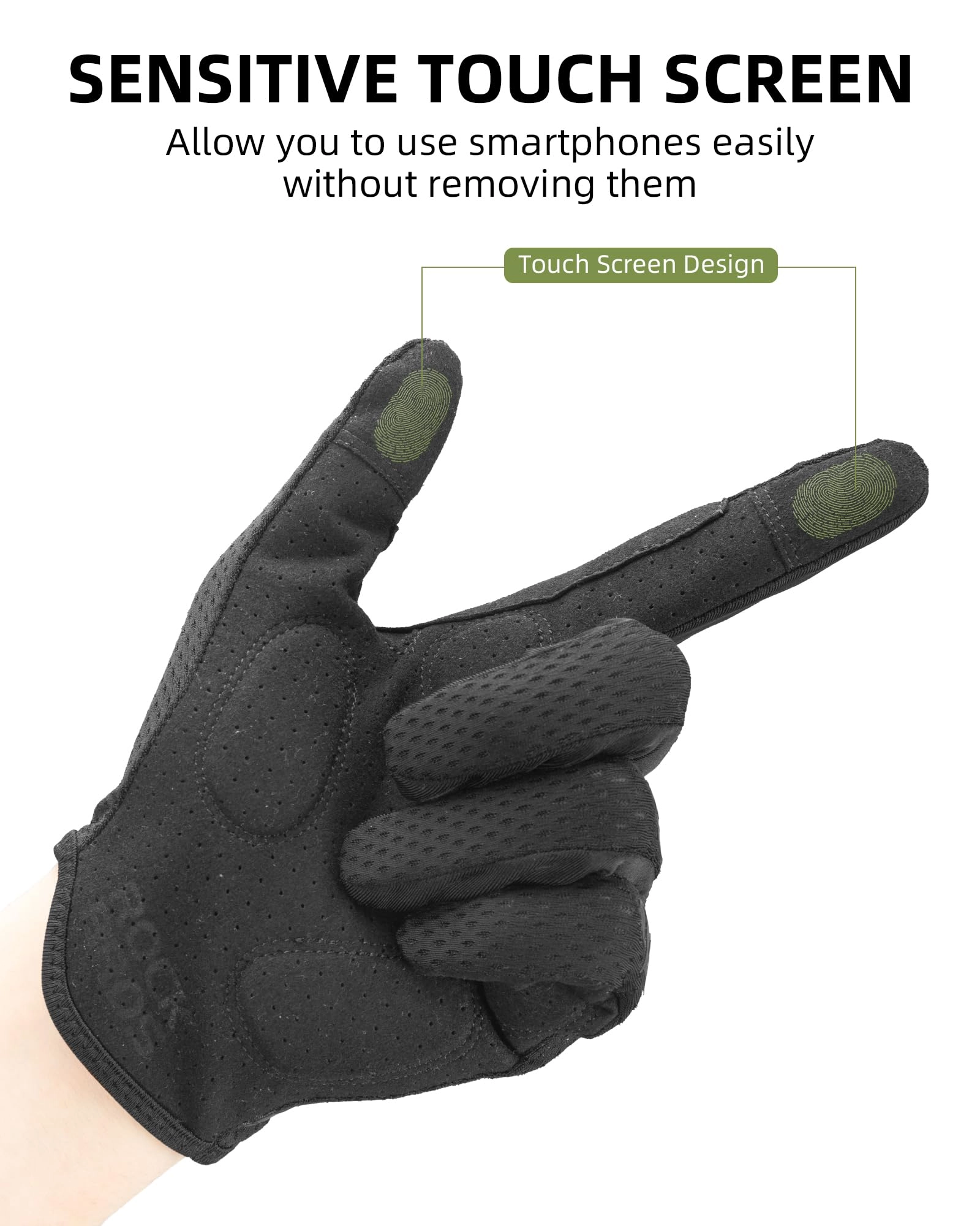 ROCKBROS Breathable Cycling Gloves for Men - Touchscreen MTB Gloves