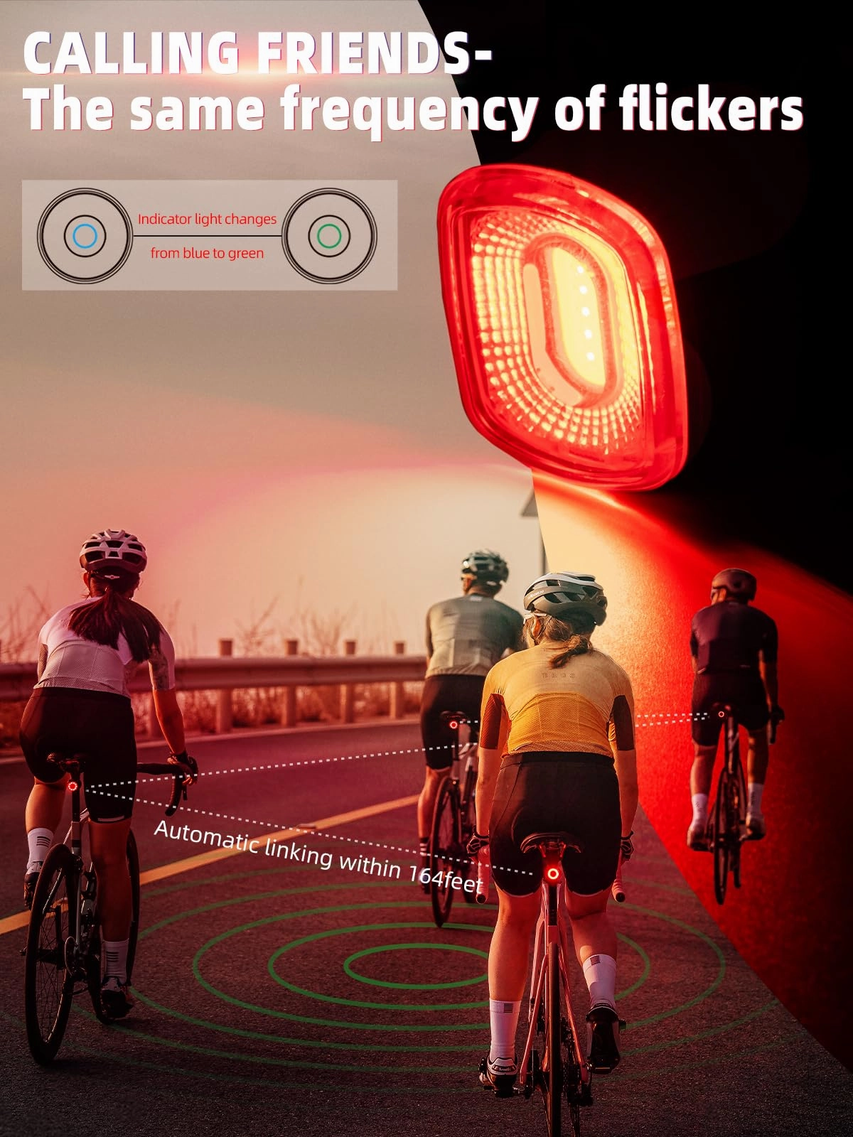ROCKBROS R3/R5 Smart Bike Tail Light Brake Sensing IPX6 Waterproof USB-C Rechargeable