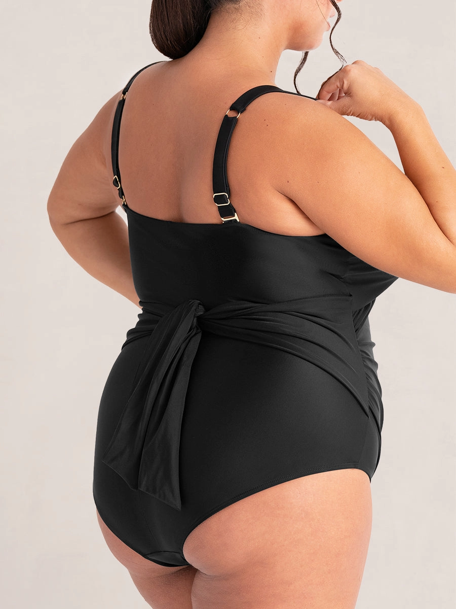 Shapermint Essentials Tie Belt Swimsuit
