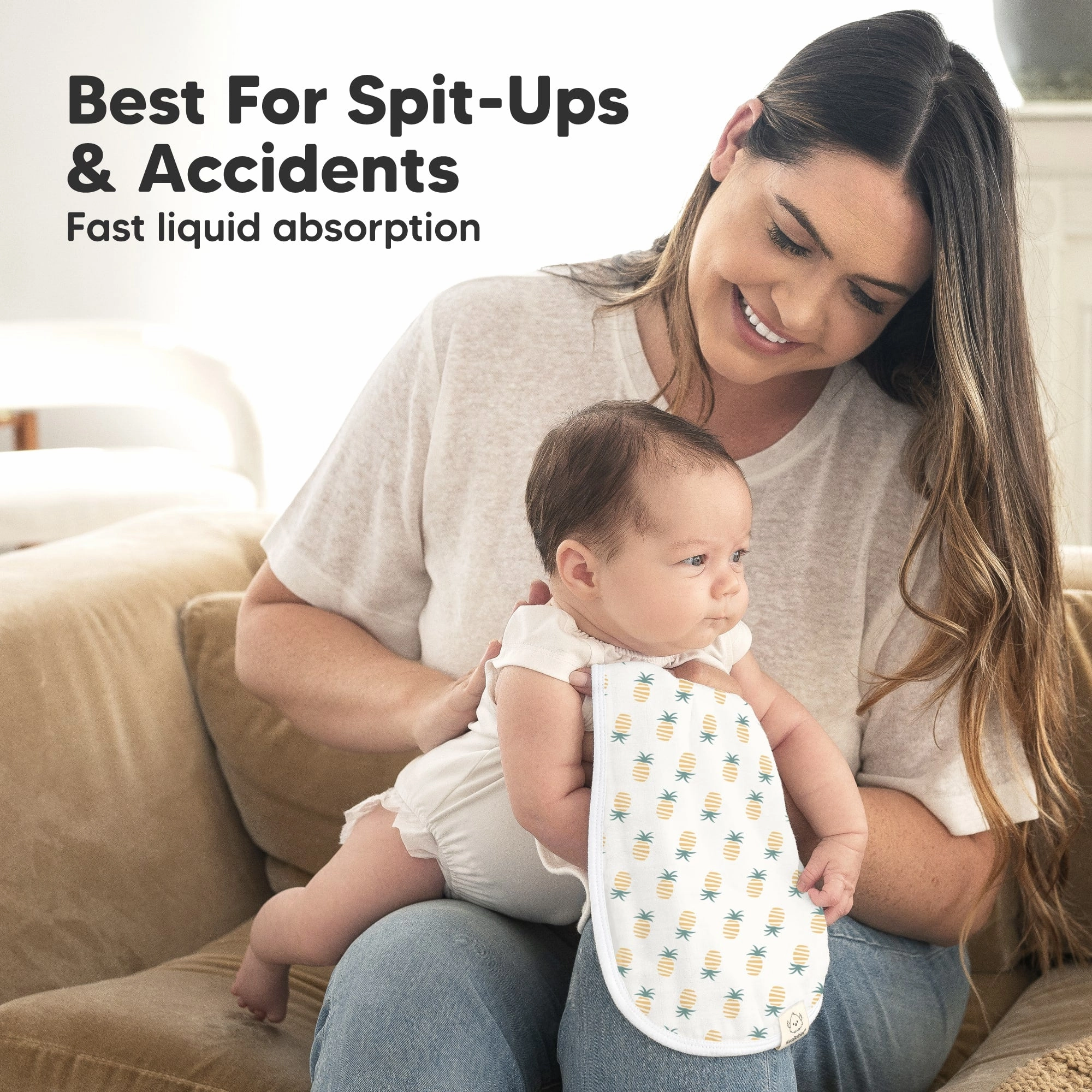 Softe Muslin Baby Burp Cloth (Beach Day)
