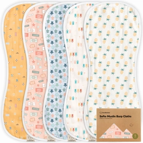 Softe Muslin Baby Burp Cloth (Beach Day)