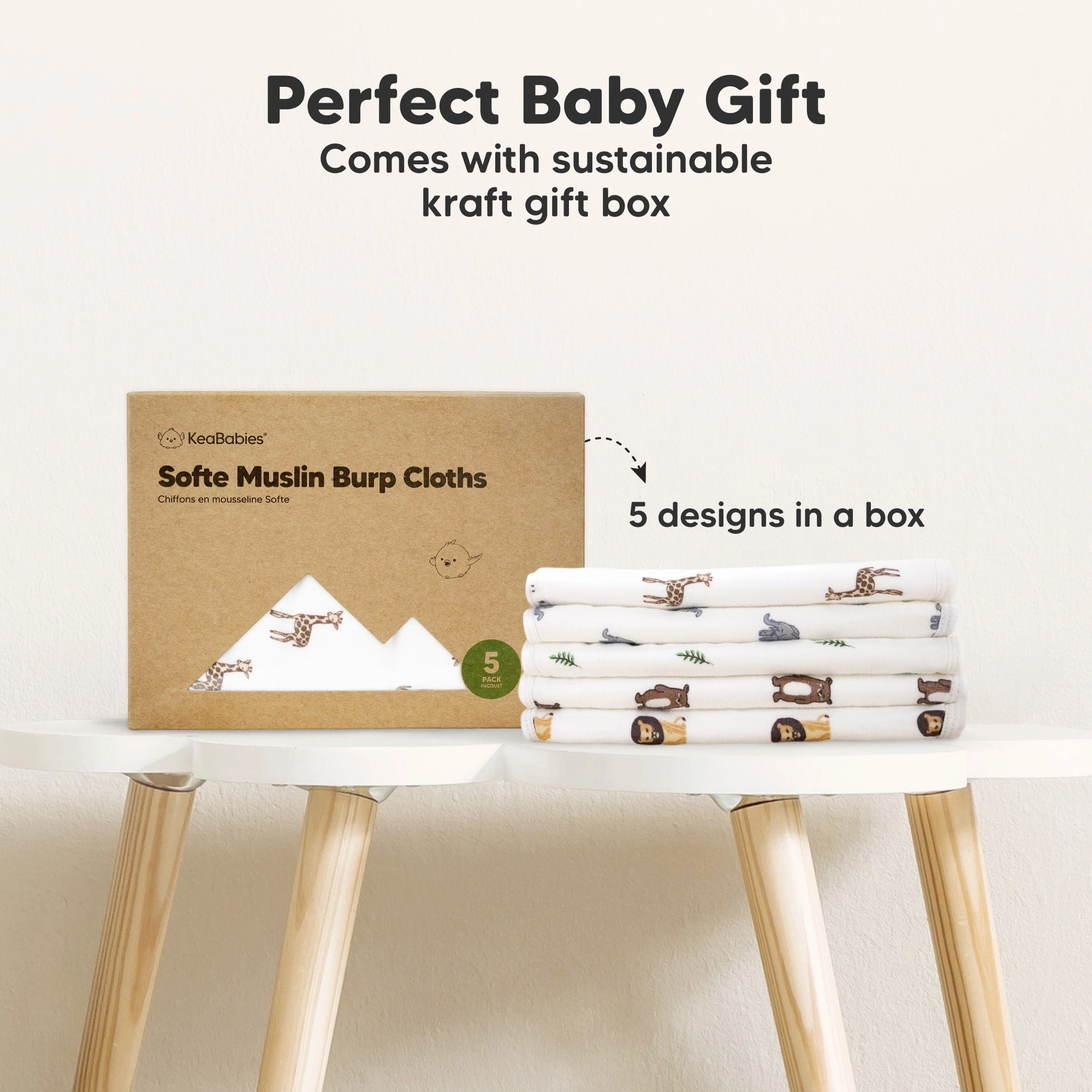 Softe Muslin Baby Burp Cloth (Beach Day)