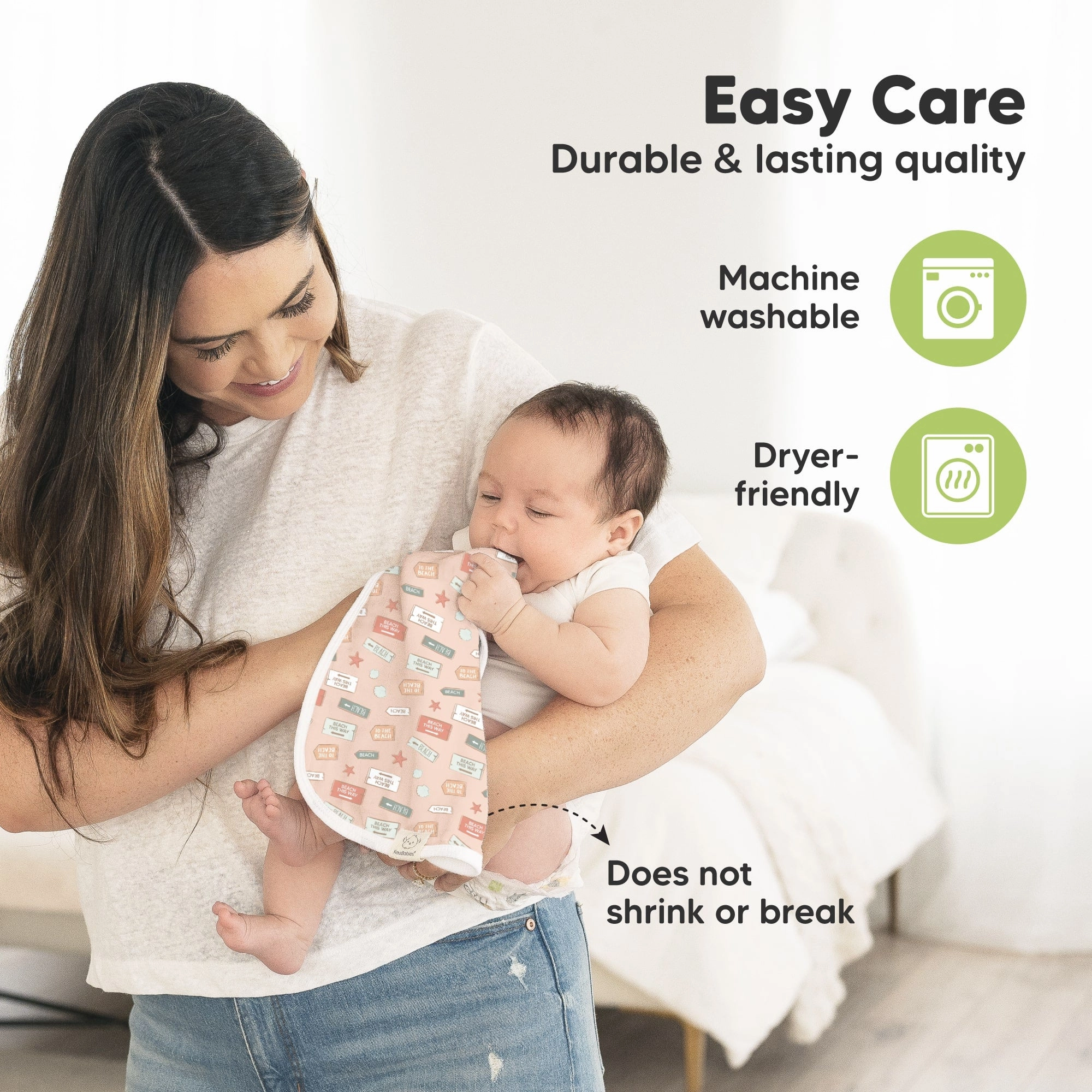 Softe Muslin Baby Burp Cloth (Beach Day)