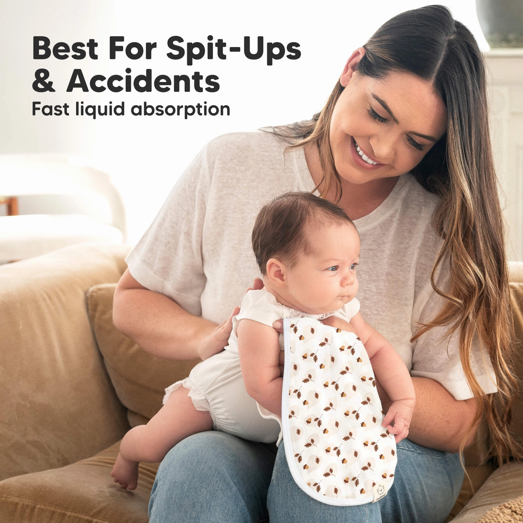 Softe Muslin Baby Burp Cloth (Fall Spores)