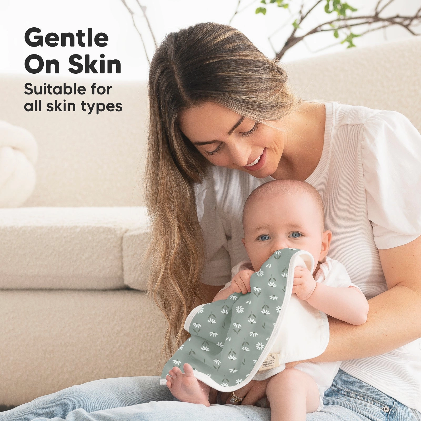 Softe Muslin Baby Burp Cloth (Fleur)