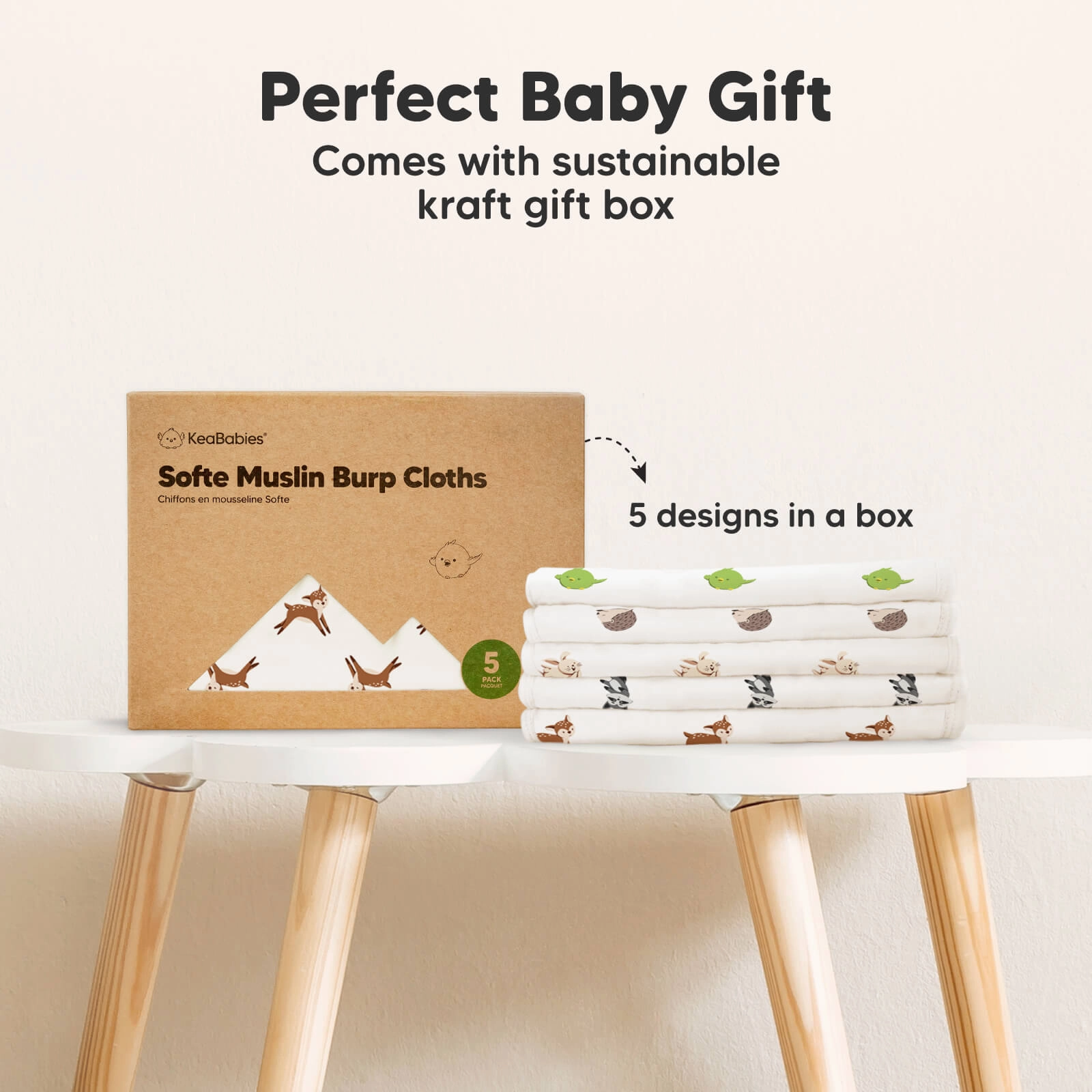 Softe Muslin Baby Burp Cloth (KeaFriends)