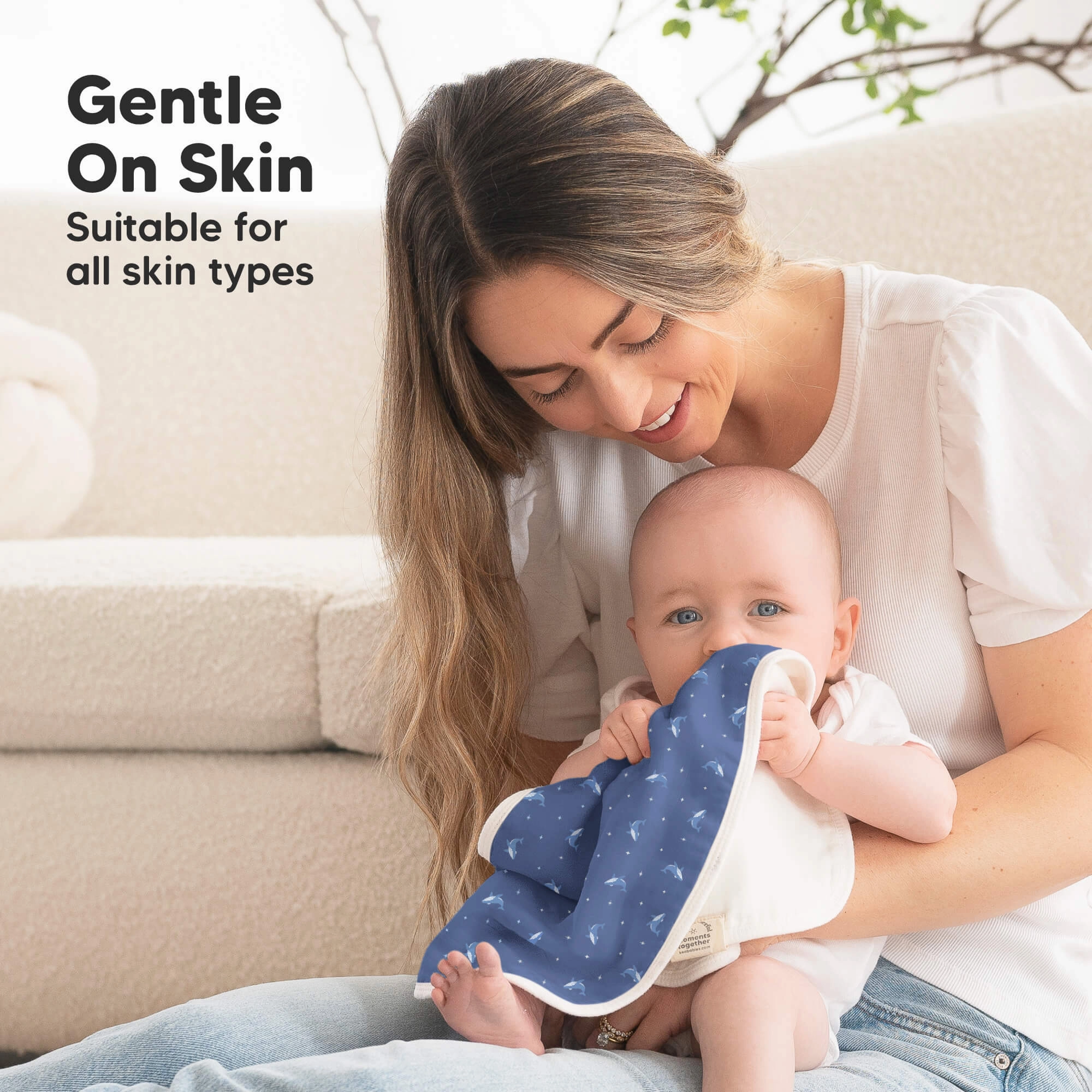 Softe Muslin Baby Burp Cloth (Marine Muse)