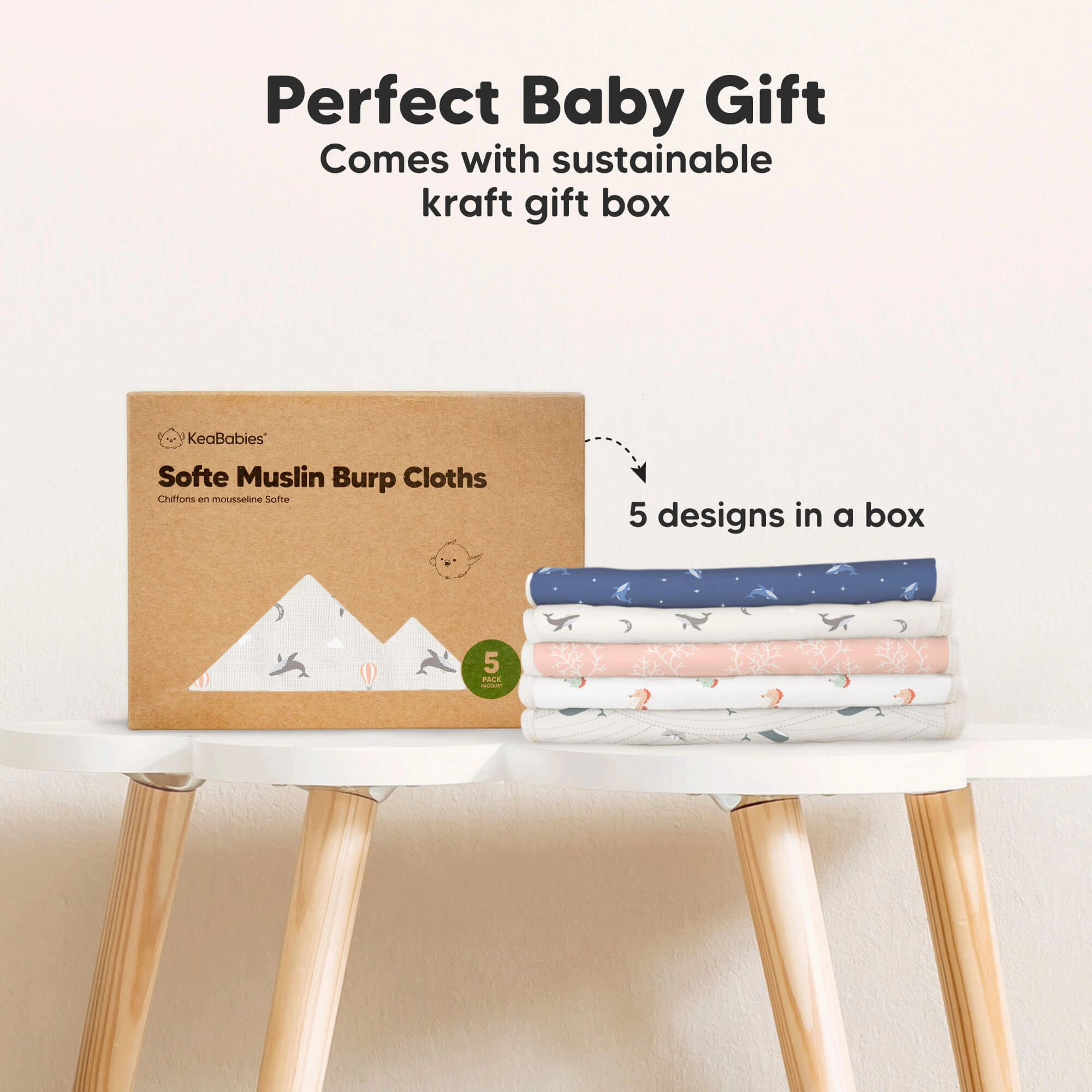 Softe Muslin Baby Burp Cloth (Marine Muse)