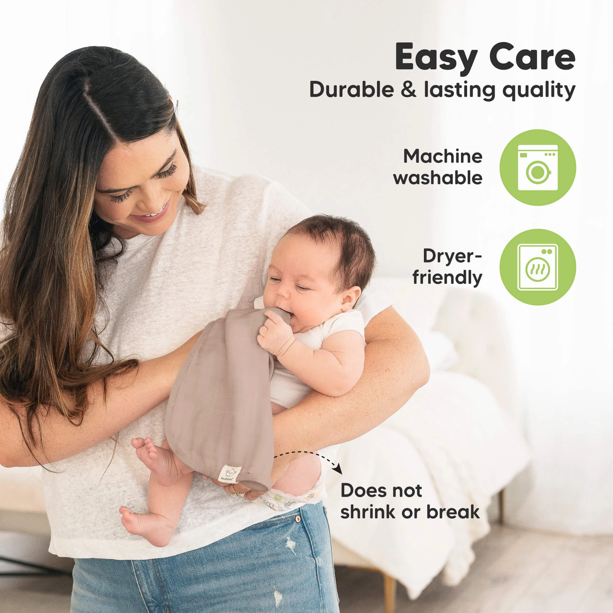 Softe Muslin Baby Burp Cloth (Mauve)