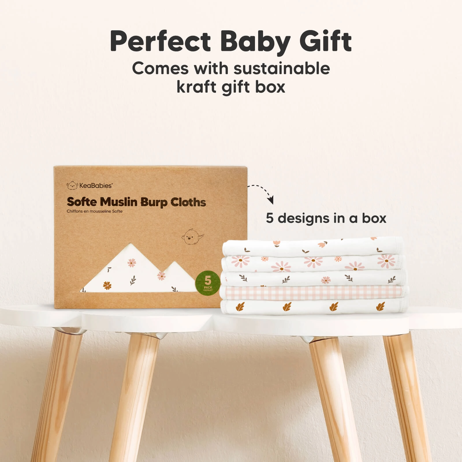 Softe Muslin Baby Burp Cloth (Petals)