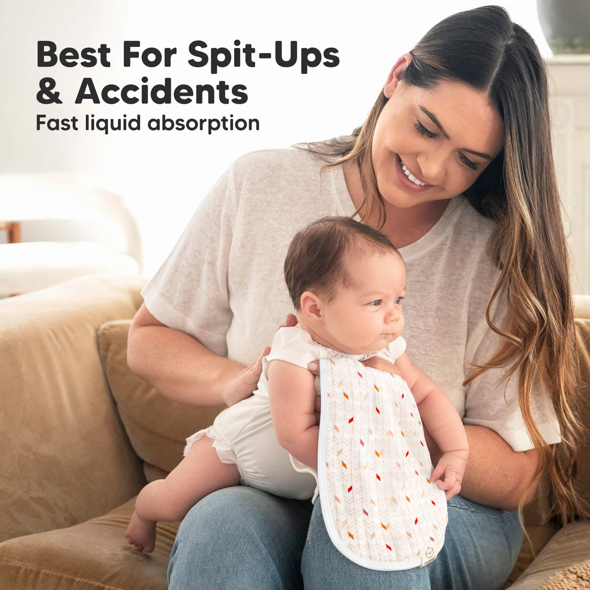 Softe Muslin Baby Burp Cloth (Prism)