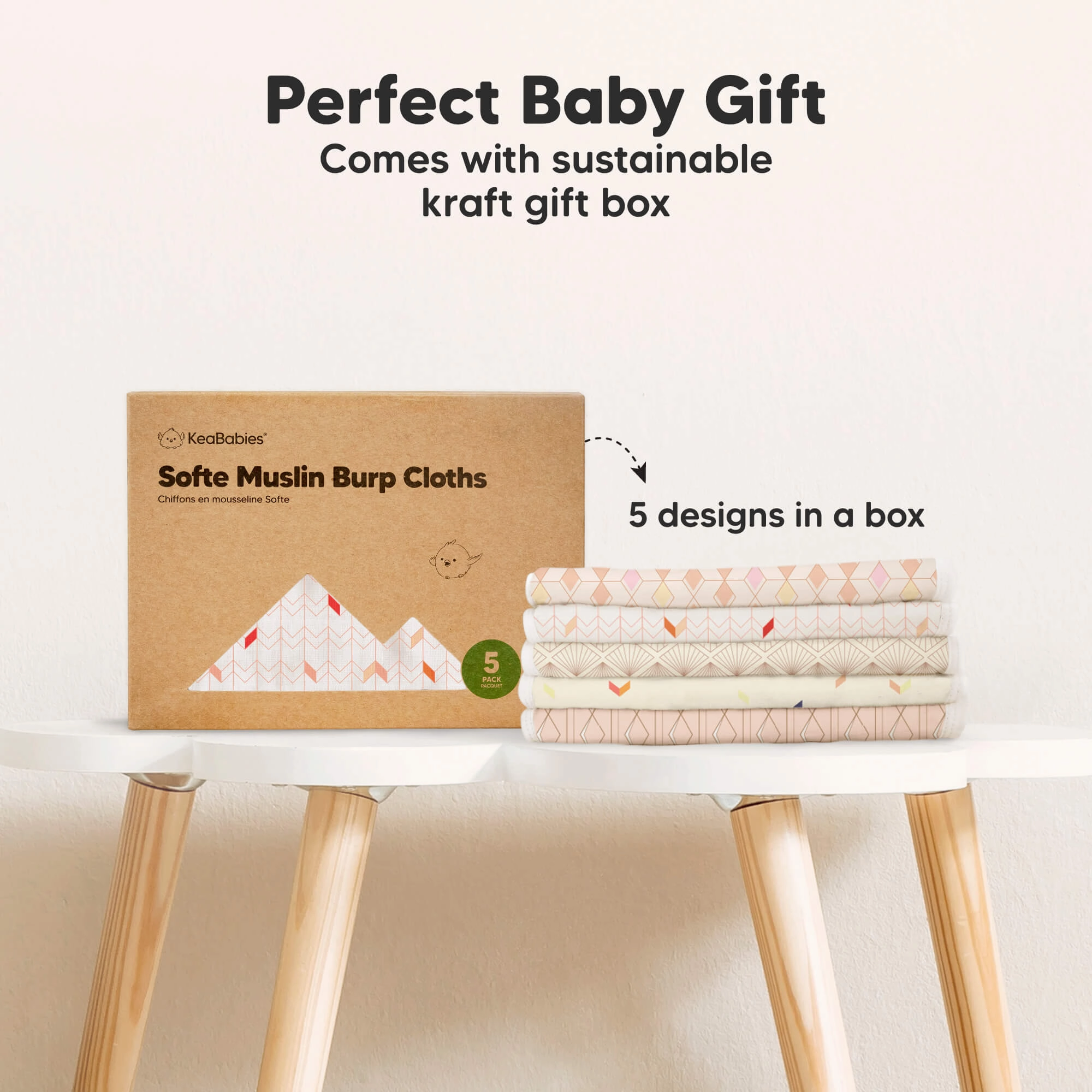 Softe Muslin Baby Burp Cloth (Prism)