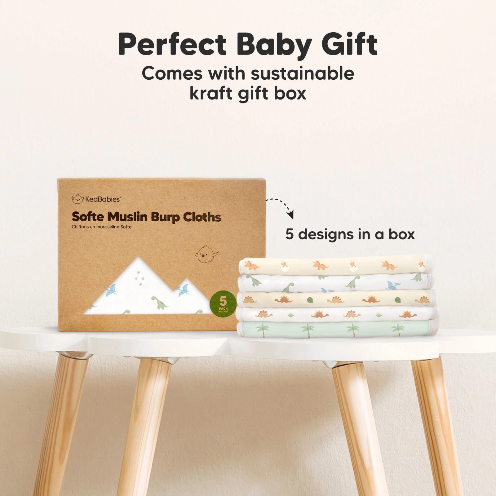 Softe Muslin Baby Burp Cloth (Roarsome)