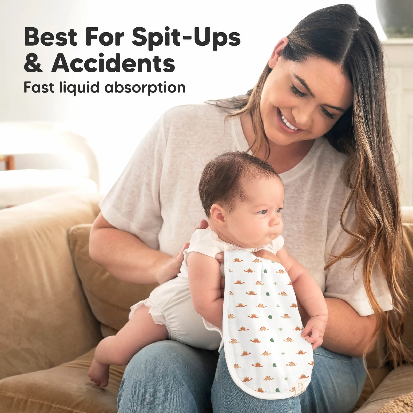 Softe Muslin Baby Burp Cloth (Roarsome)
