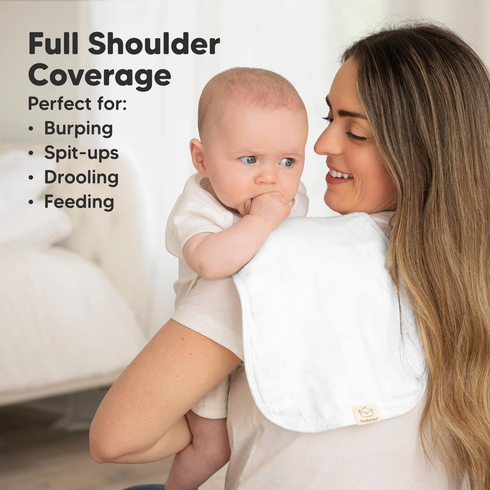Softe Muslin Baby Burp Cloth (Soft White)
