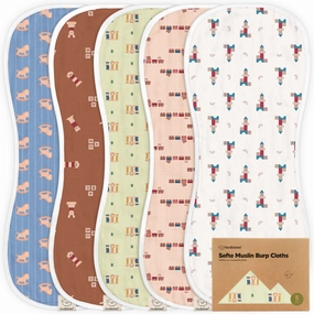 Softe Muslin Baby Burp Cloth (Toy Land)