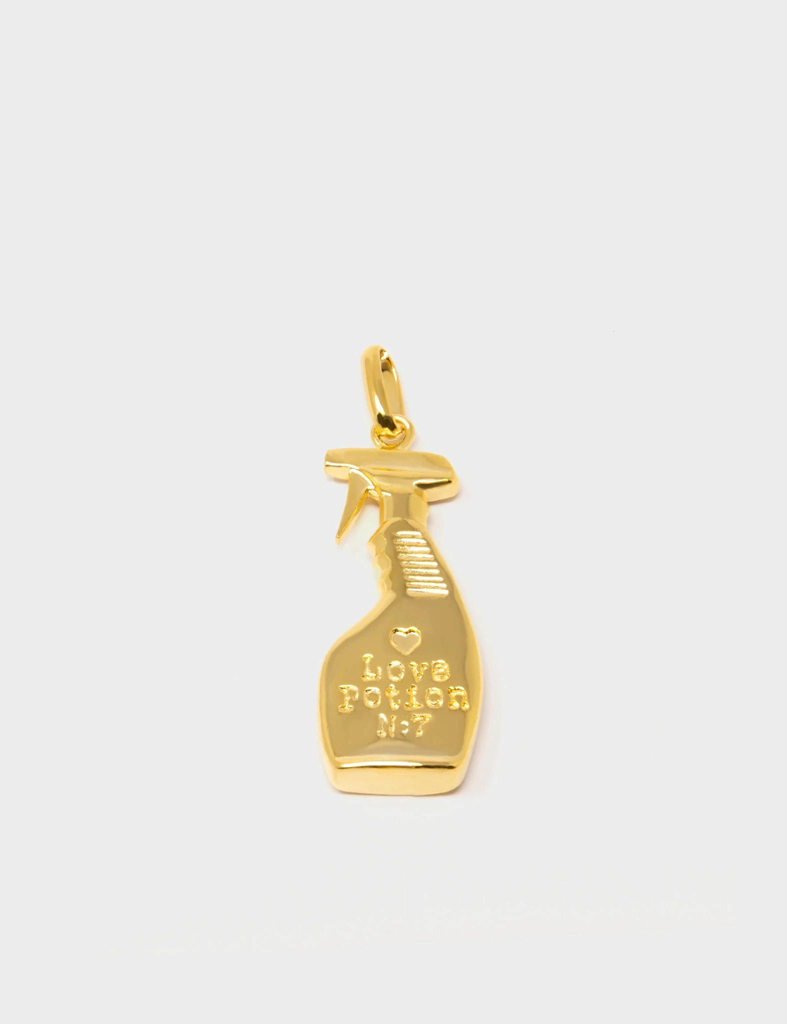 Spritz Love Potion #7 Pendant - Golden Spray Bottle Charm