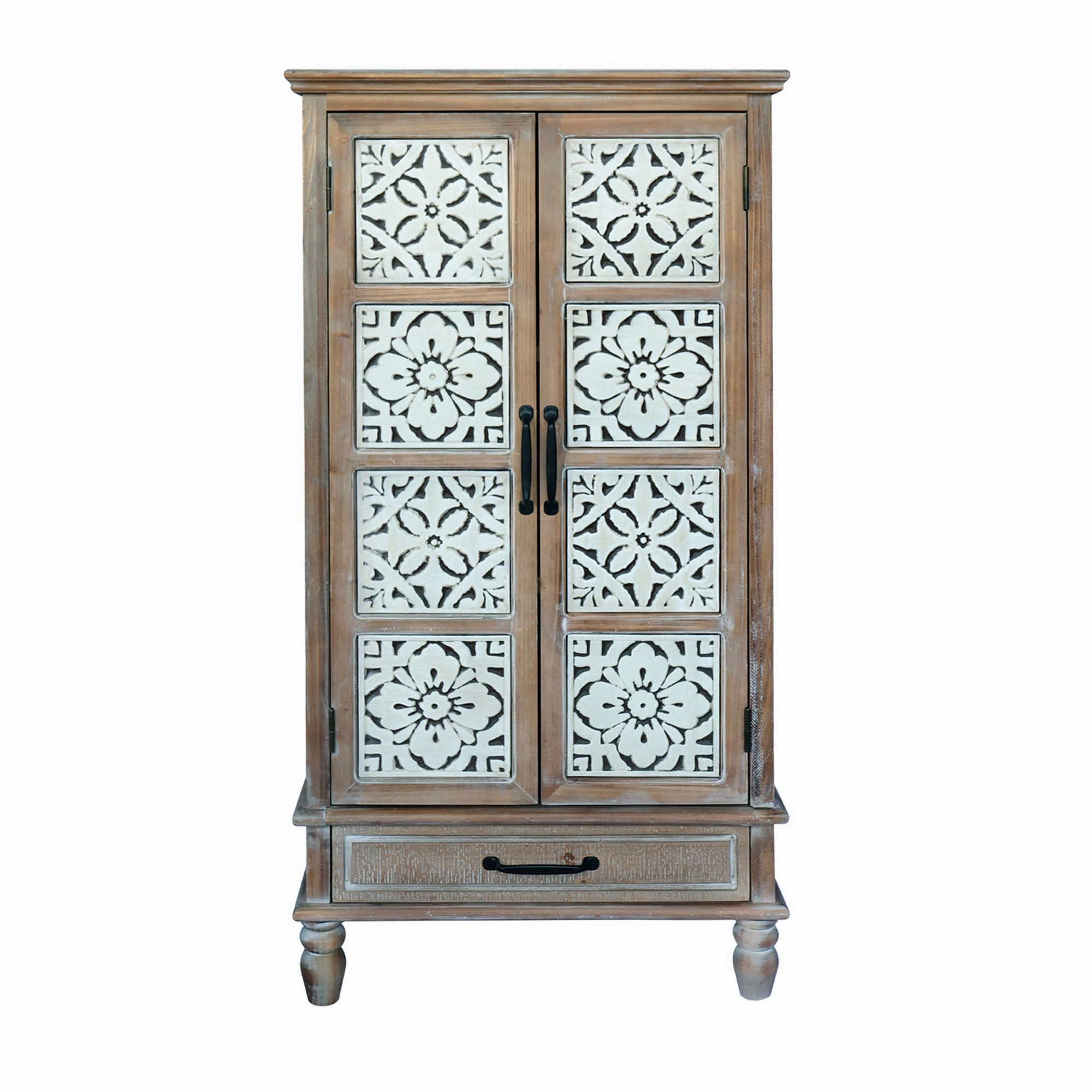 Streamdale 55" Rustic Wood Tower Cabinet with Storage