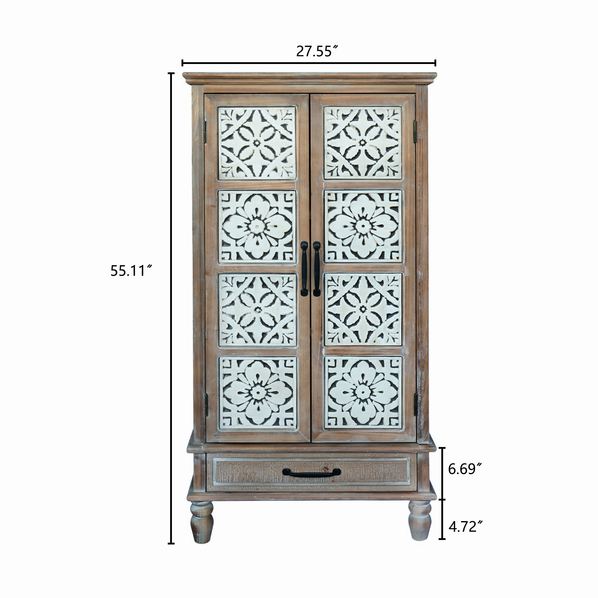 Streamdale 55" Rustic Wood Tower Cabinet with Storage